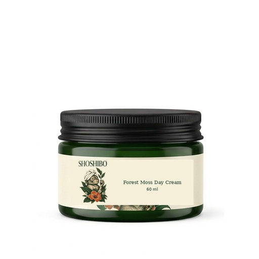 Forest Moss Day Cream, with the complete Shoshibo towel-turban monkey logo on its label